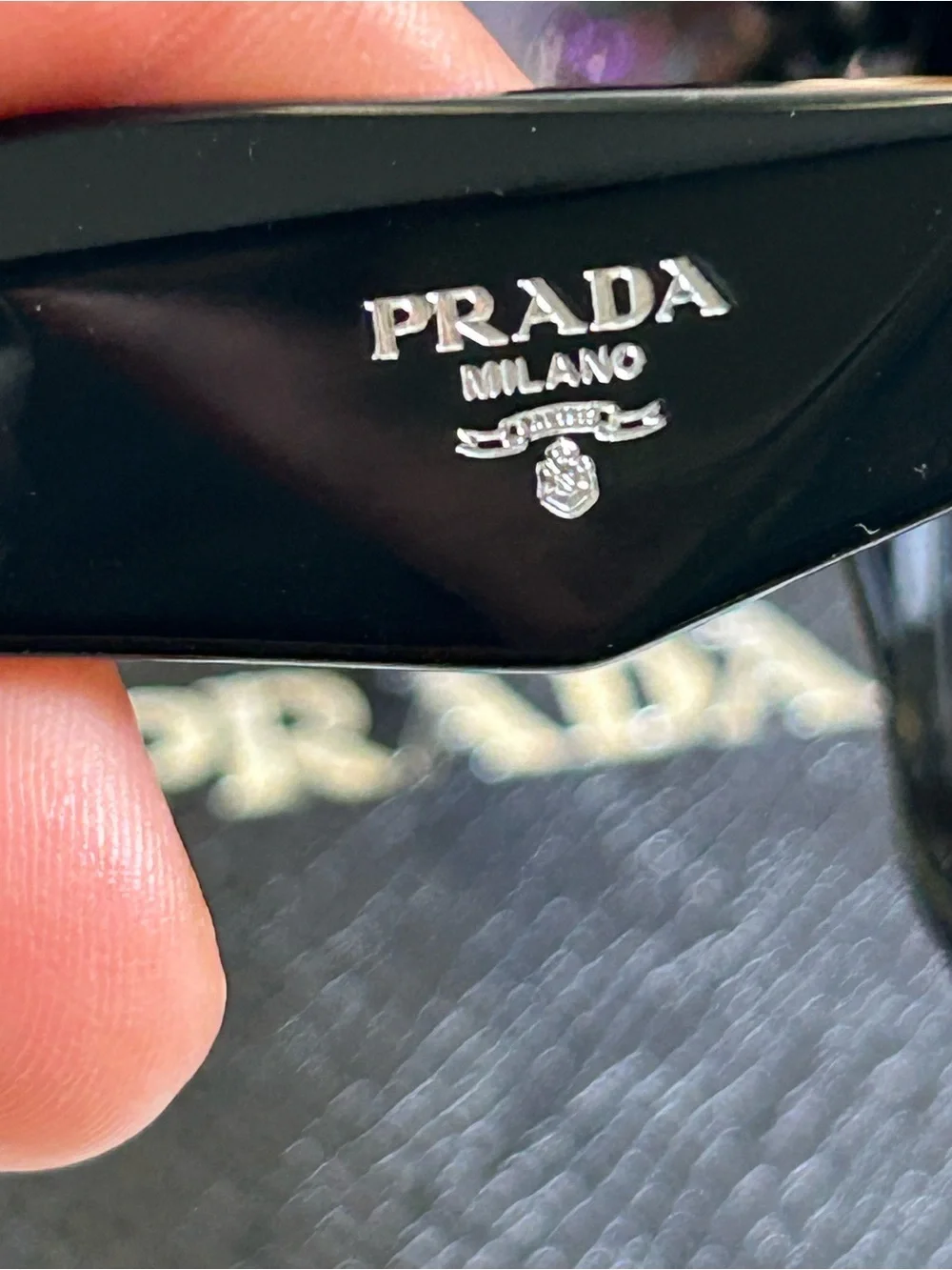 Prada Black Geometric Oversized Sunglasses